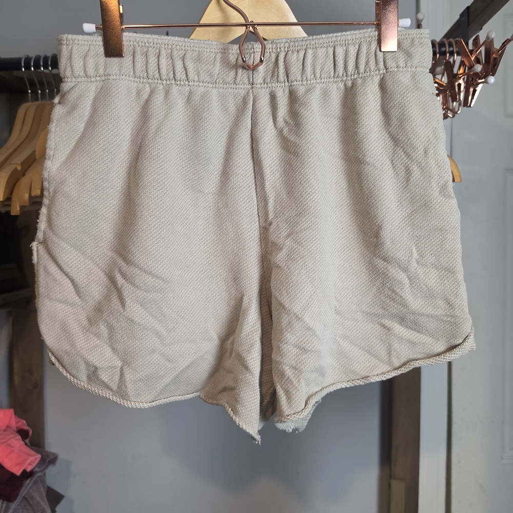 aerie Cream Elastic-Waist Athletic Shorts